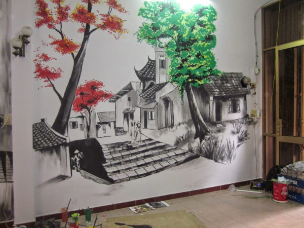 ve tranh tuong dep vẽ tranh tường Nha Trang