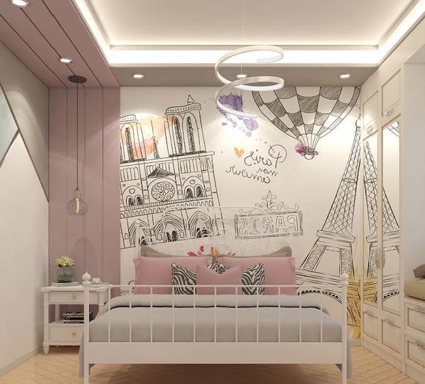 ve tranh tuong phong ngu dep vẽ tranh tường phòng ngủ